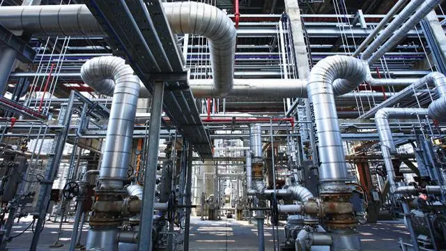 Chemical processing plant using corrosion-resistant industrial valves.