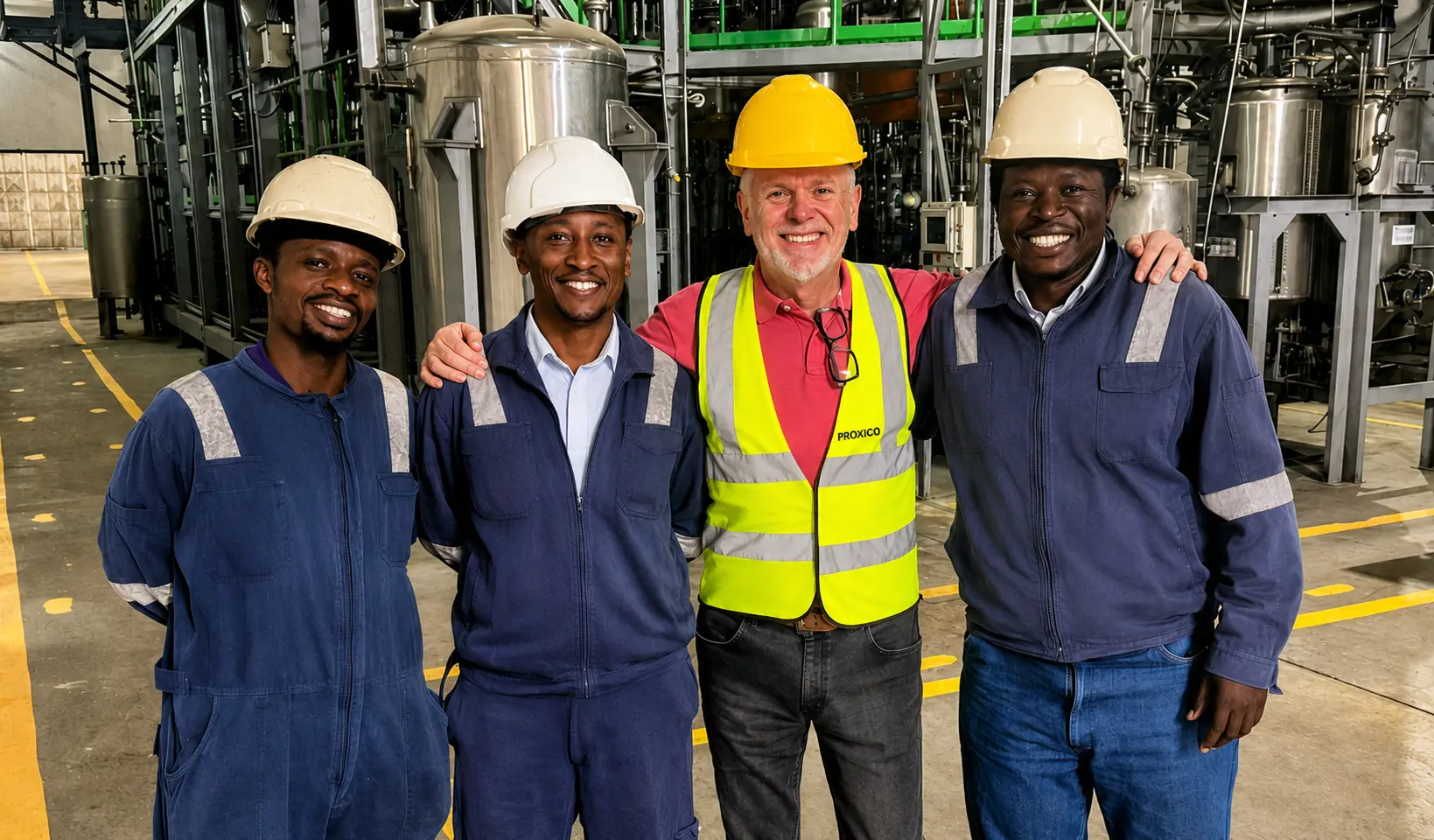 Proxico engineers during an industrial site visit at a manufacturing facility in Kenya